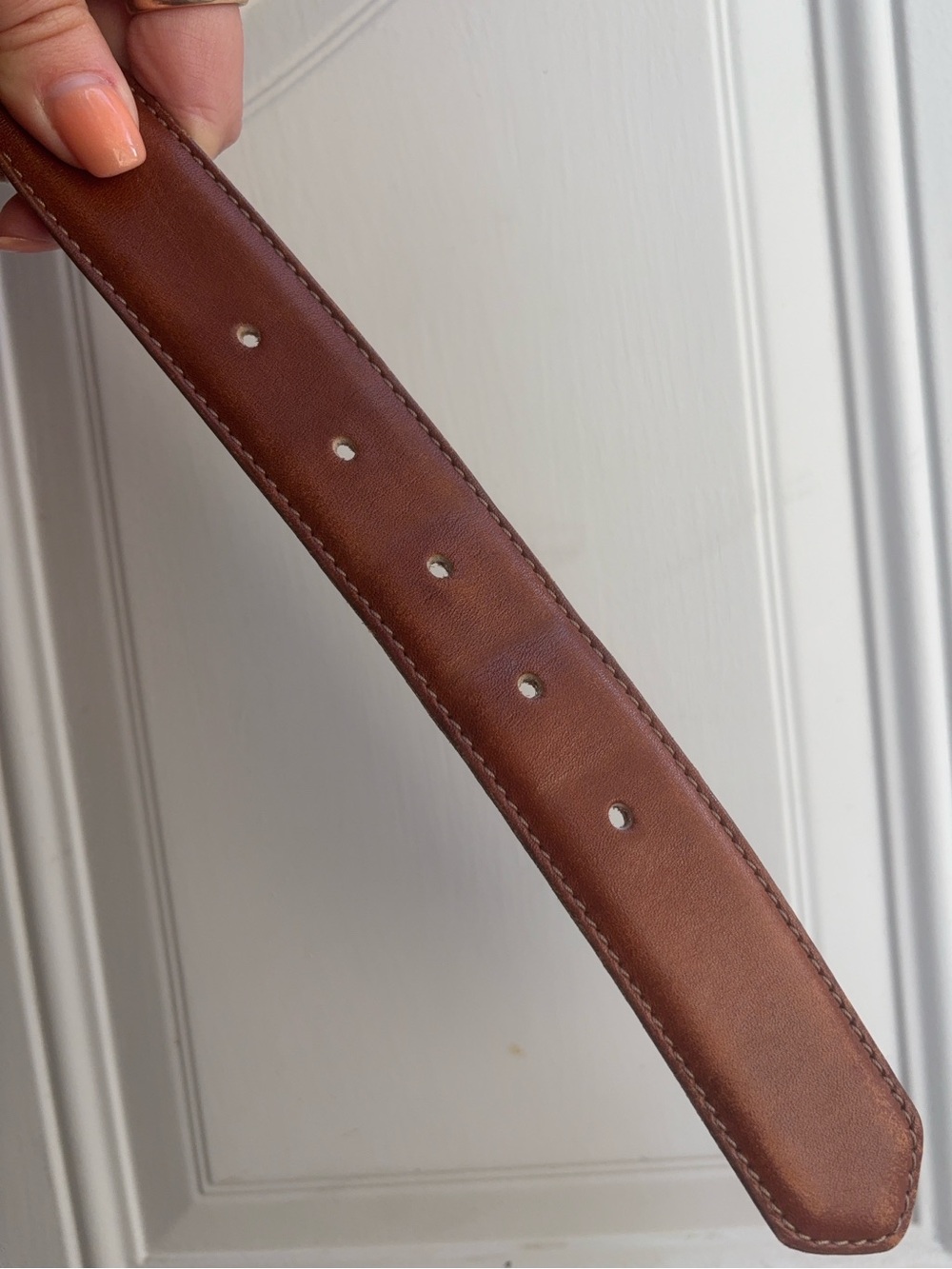 Vintage Coach Leather British Tan Brass Buckle Belt - Picture 6 of 7